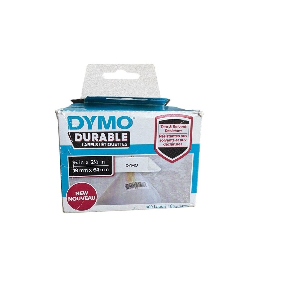 Dymo 1933081 Lw Durable 3/4” X 2.5” White Poly Labels 700 Labels New Open Box